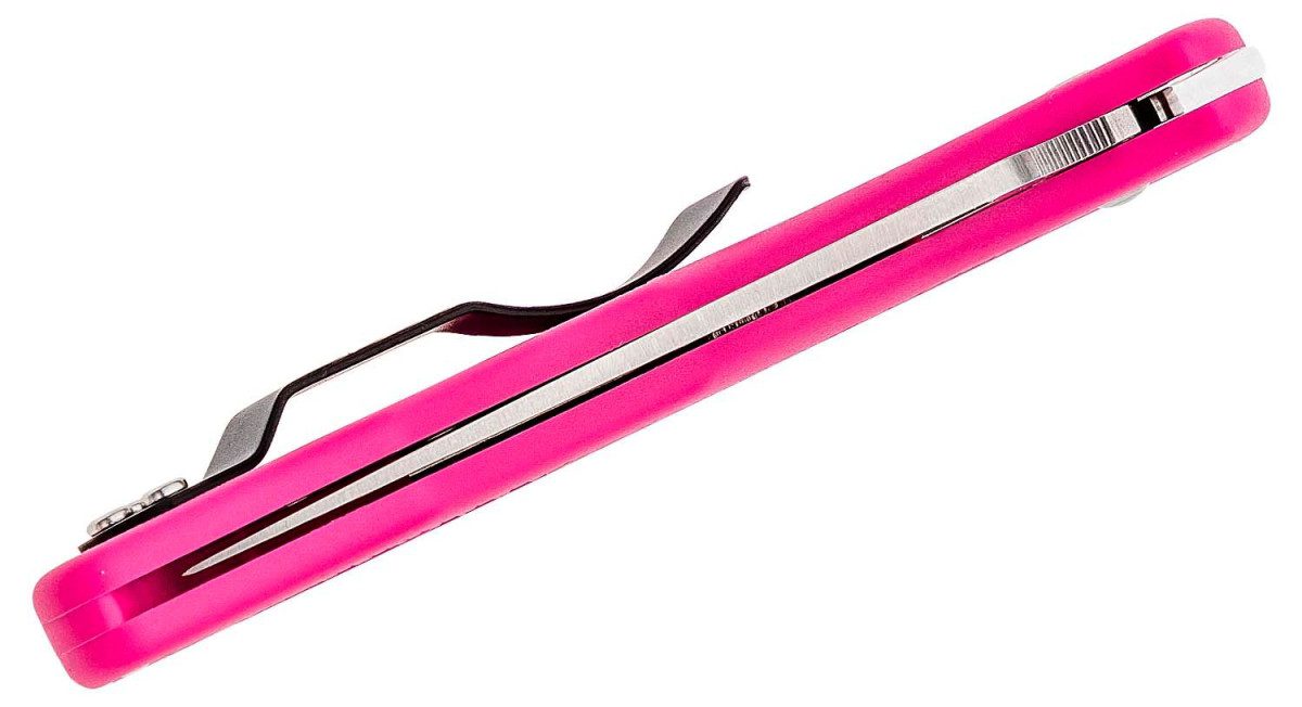 Spyderco (C11FPPNS30V) "Delica 4" Manual Folder, 2.90" CPM-S30V Satin Drp Point Blade, Pink FRN Handle, Lock Back - Image 4