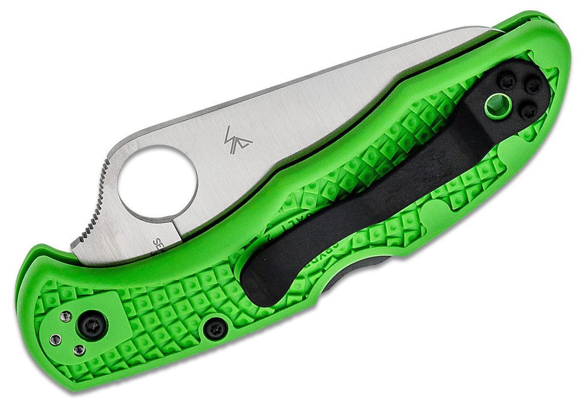 Spyderco (C88FPGR2) "Salt 2" Manual Folder, 3.00" LC200N Satin Sheepsfoot Blade, Green FRN Handle, Lock Back - Image 2