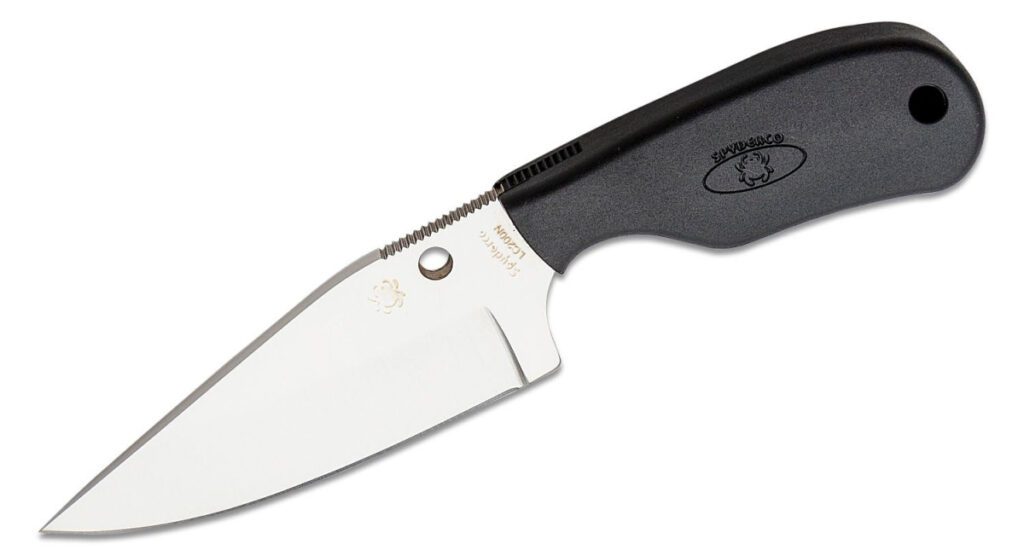 spyderco-fb48bk-subway-bowie-fixed-blade-2-80-satin-drop-point-blade-black-frn-handle-black-boltaron-sheath