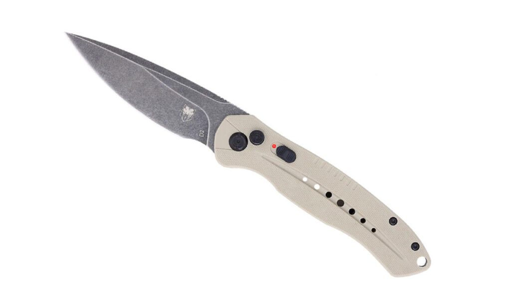cobratec-tandiabloauto-diablo-automatic-folder-4-00-d2-stonewash-drop-point-blade-tan-g-10-handle-push-button-lock