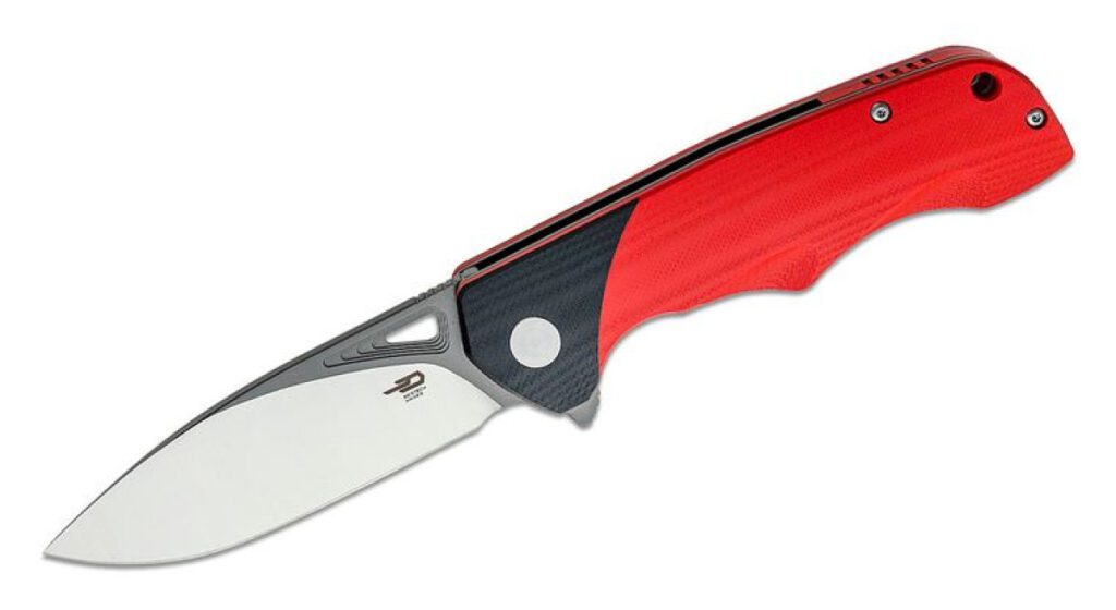 bestech-btkg47c-airstream-manual-folder-3-68-d2-two-tone-satin-and-gray-drop-point-blade-black-and-red-g-10-handle-liner-lock
